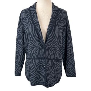 Alfani Animal Print Gray Black Lightweight Career Jacket Size L